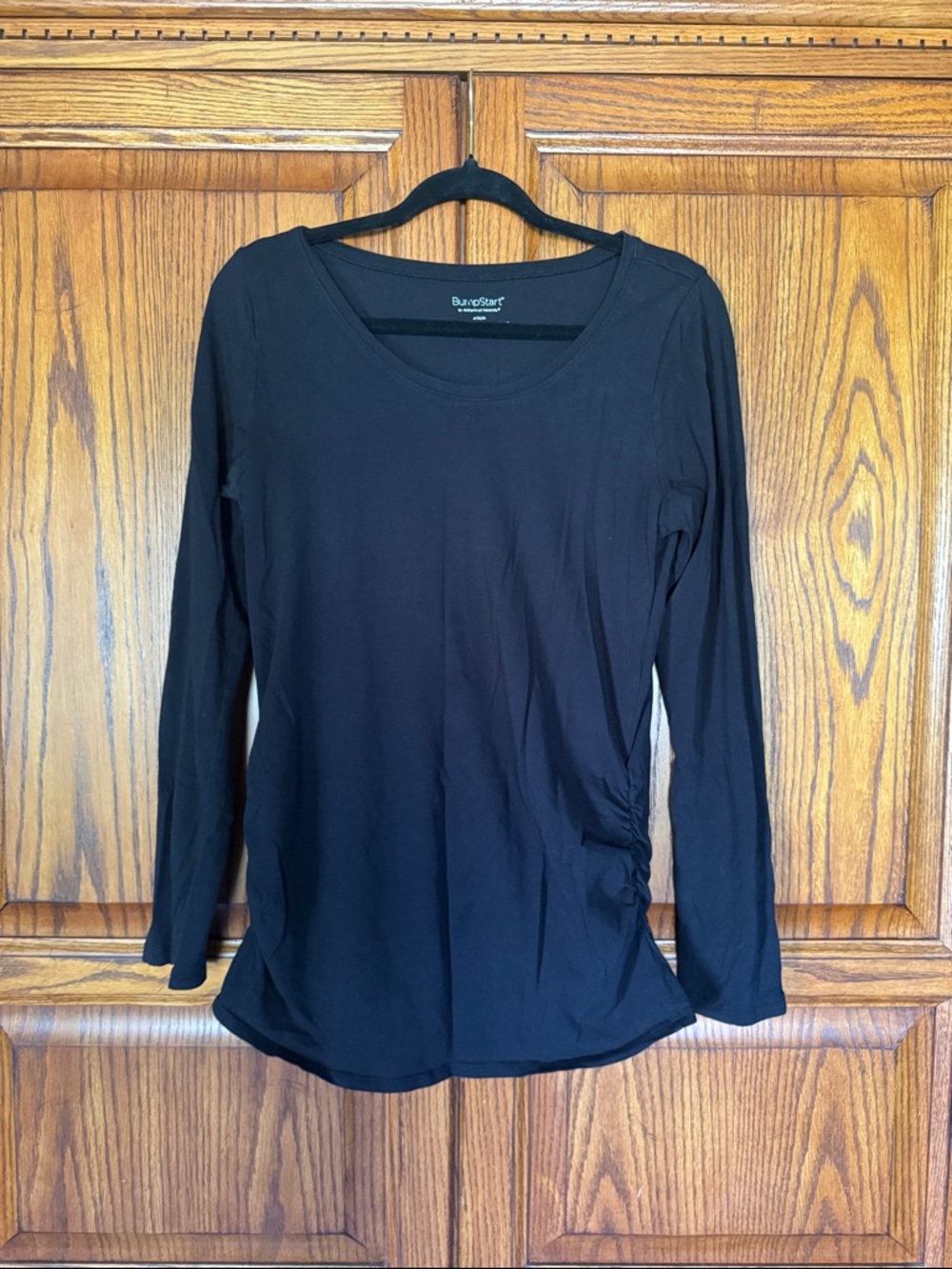 Motherhood Maternity Black Long Sleeve Scoop Neck Top